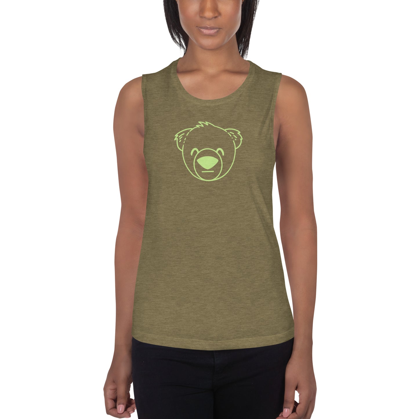 Women's Muscle Tank (Olive) - WeBearish Acceptance