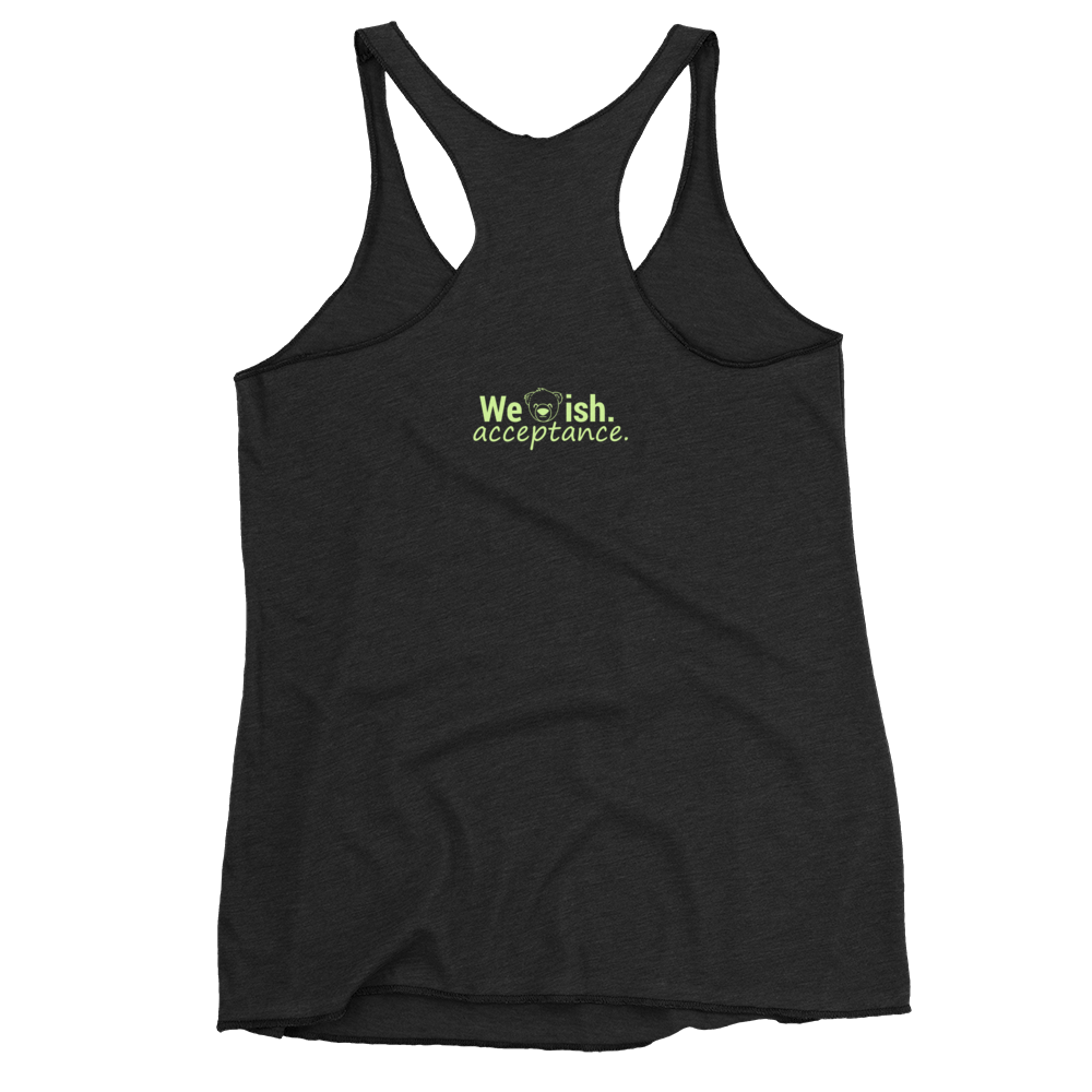 I Love My Autism Women's Racerback Tank (Black/WeBearish Green)