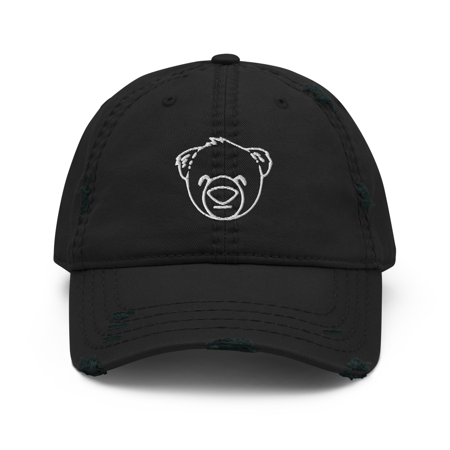 WeBearish Slightly Distressed Cap (Black/White)