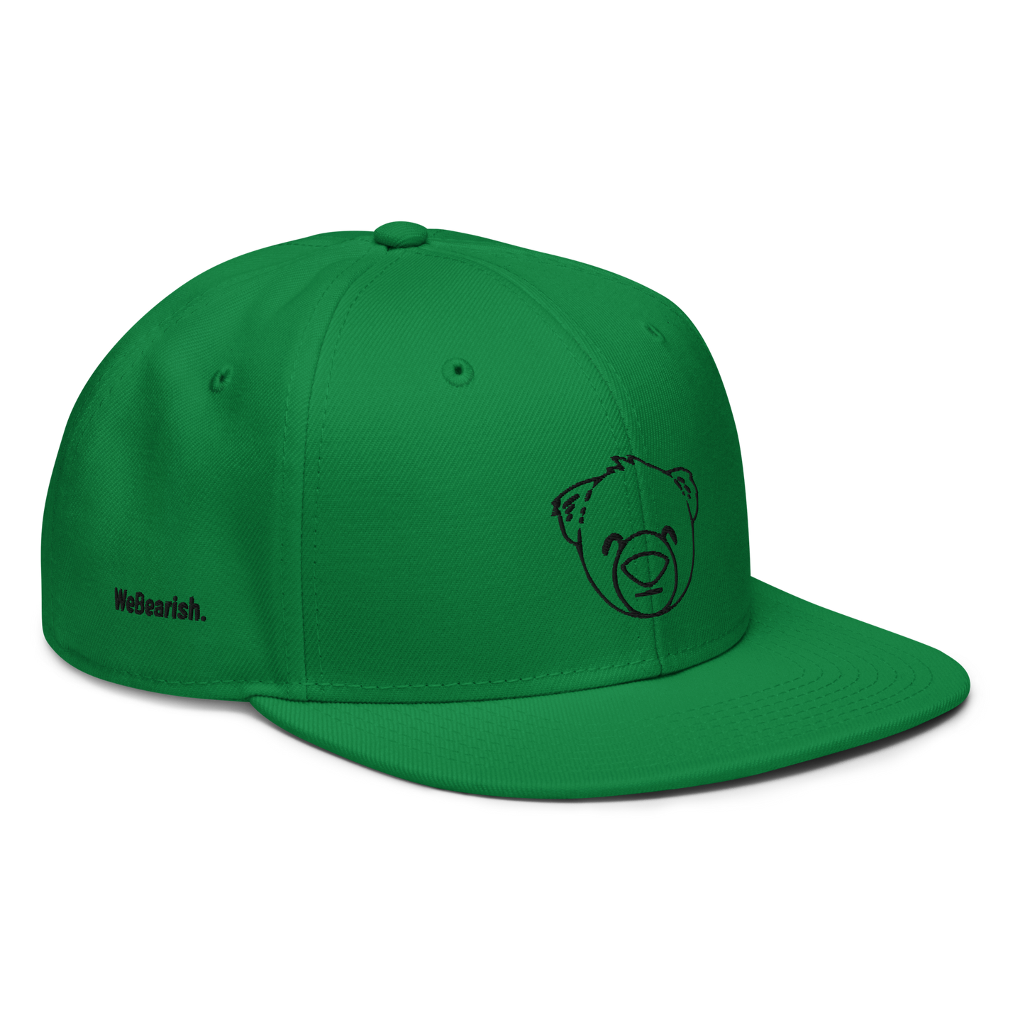 WeBearish Outline Snapback Cap (Green/Black)