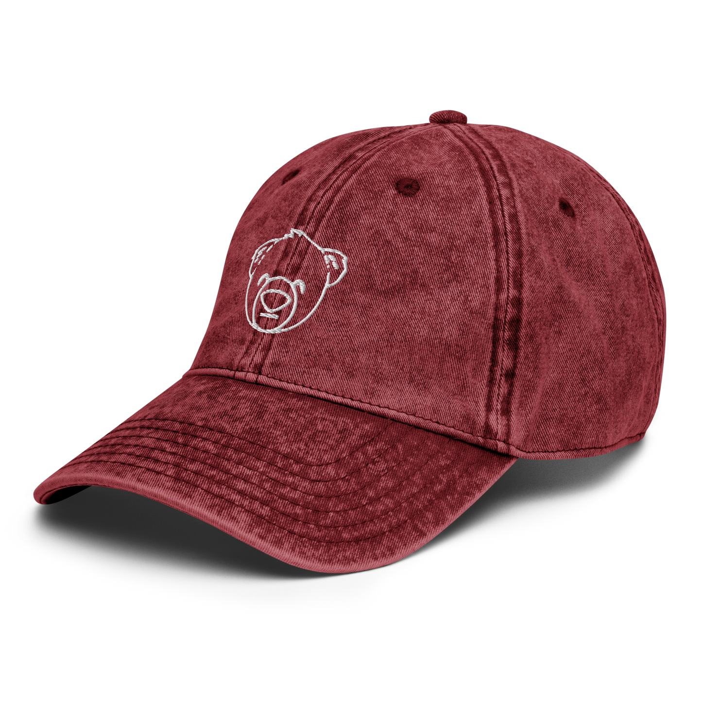 WeBearish Acceptance - Vintage Twill Cap (Maroon/White)