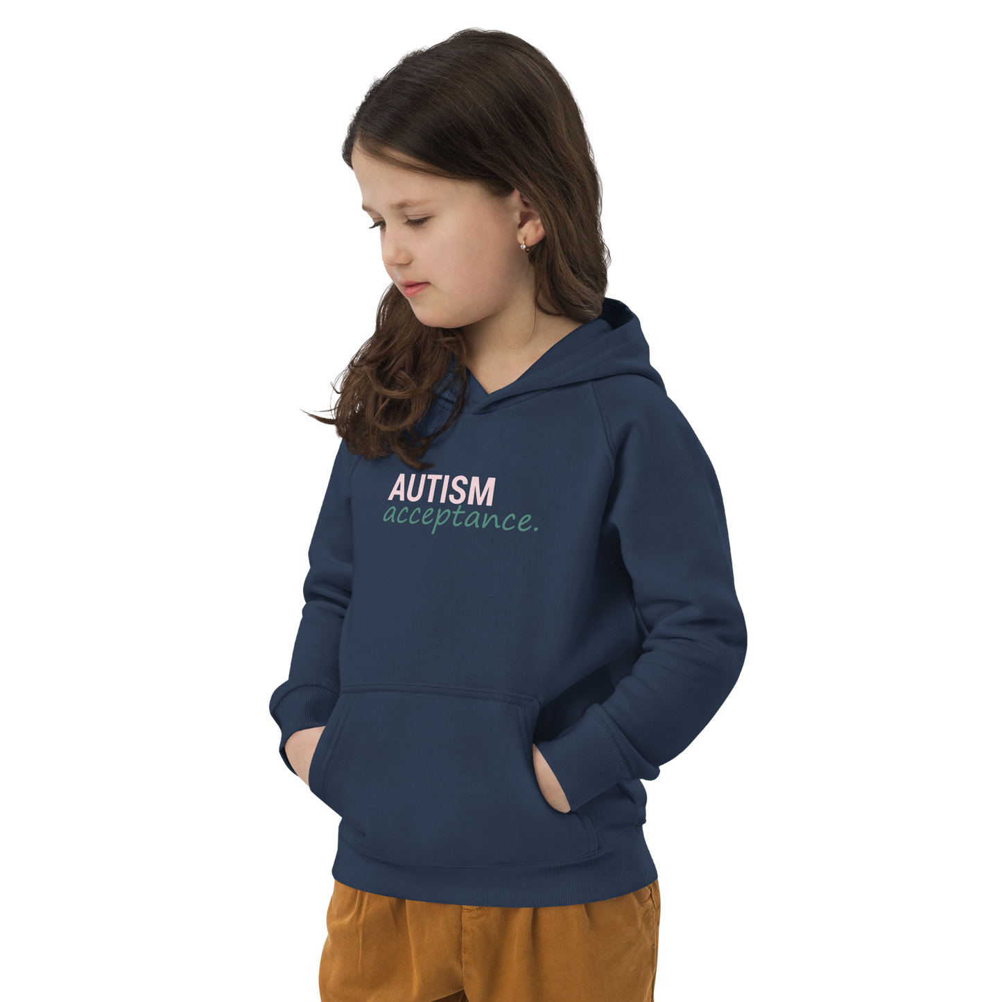 Autism Acceptance Kids Hoodie (Navy/Pink/Green)