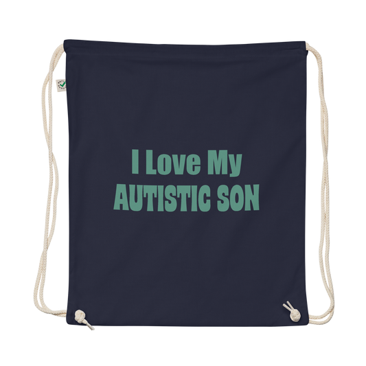 I Love My Autistic Son Drawstring Bag