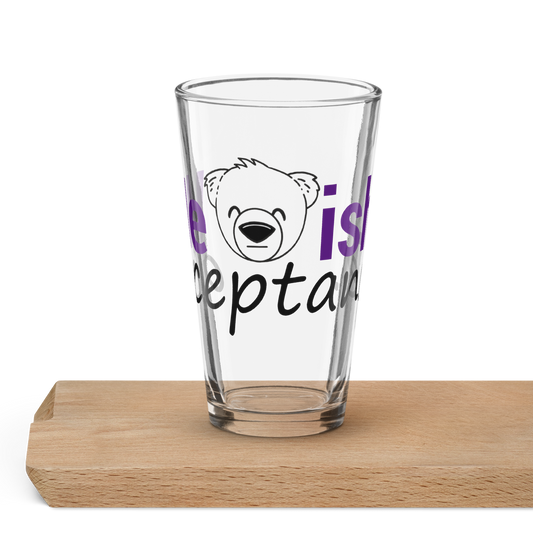 WeBearish Acceptance Shaker Pint Glass (Purple/Black)