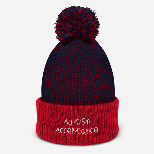 Autism Acceptance Pom-Pom Beanie