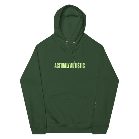 Actually Autistic Adult Hoodie (Green/WeBearish Green)