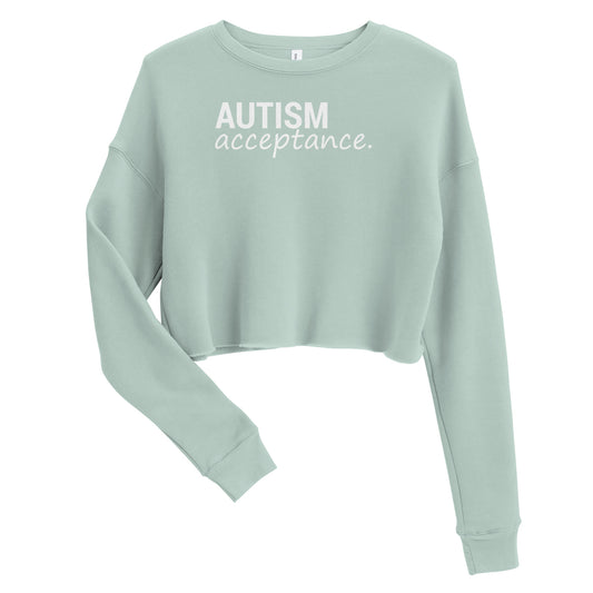 Autism Acceptance Crop Sweatshirt (Dusty Blue)