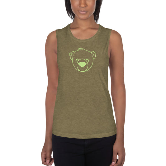 Women's Muscle Tank (Olive) - WeBearish Acceptance
