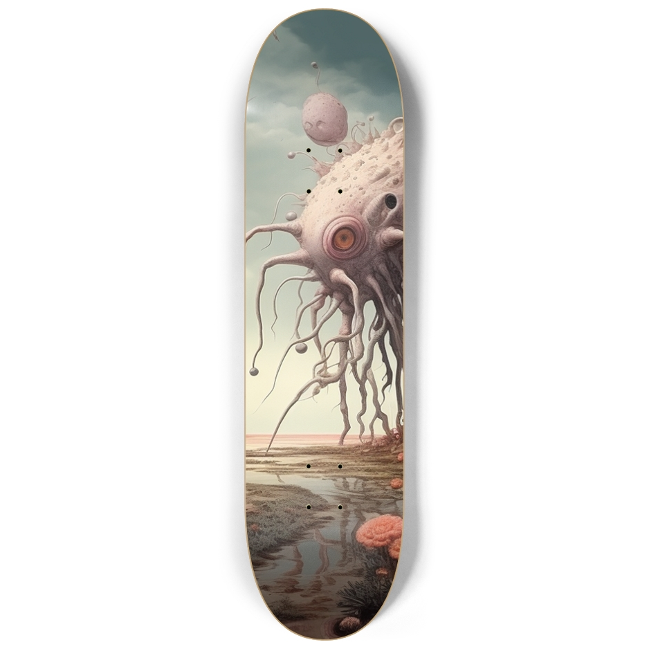 Futuristic Flower Garden Skateboard