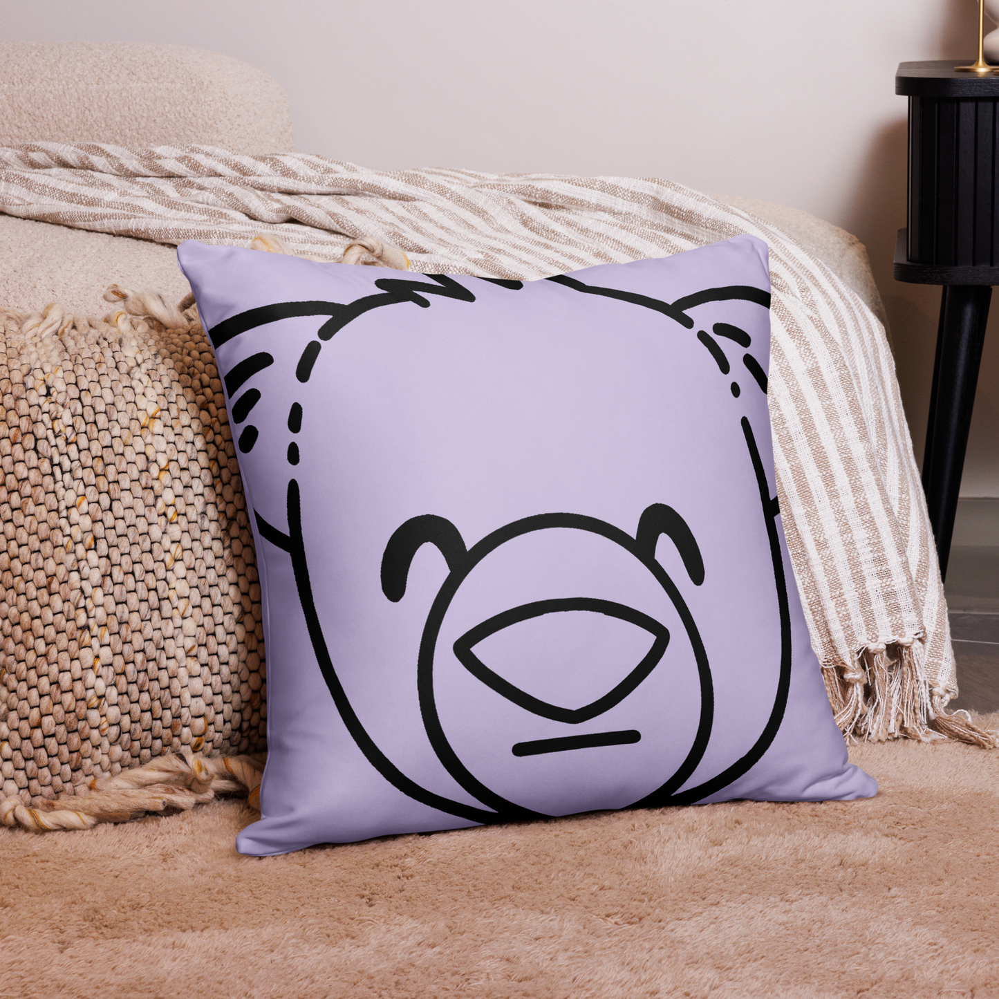 WeBearish Acceptance - Throw Pillow Case (Iris/Black)