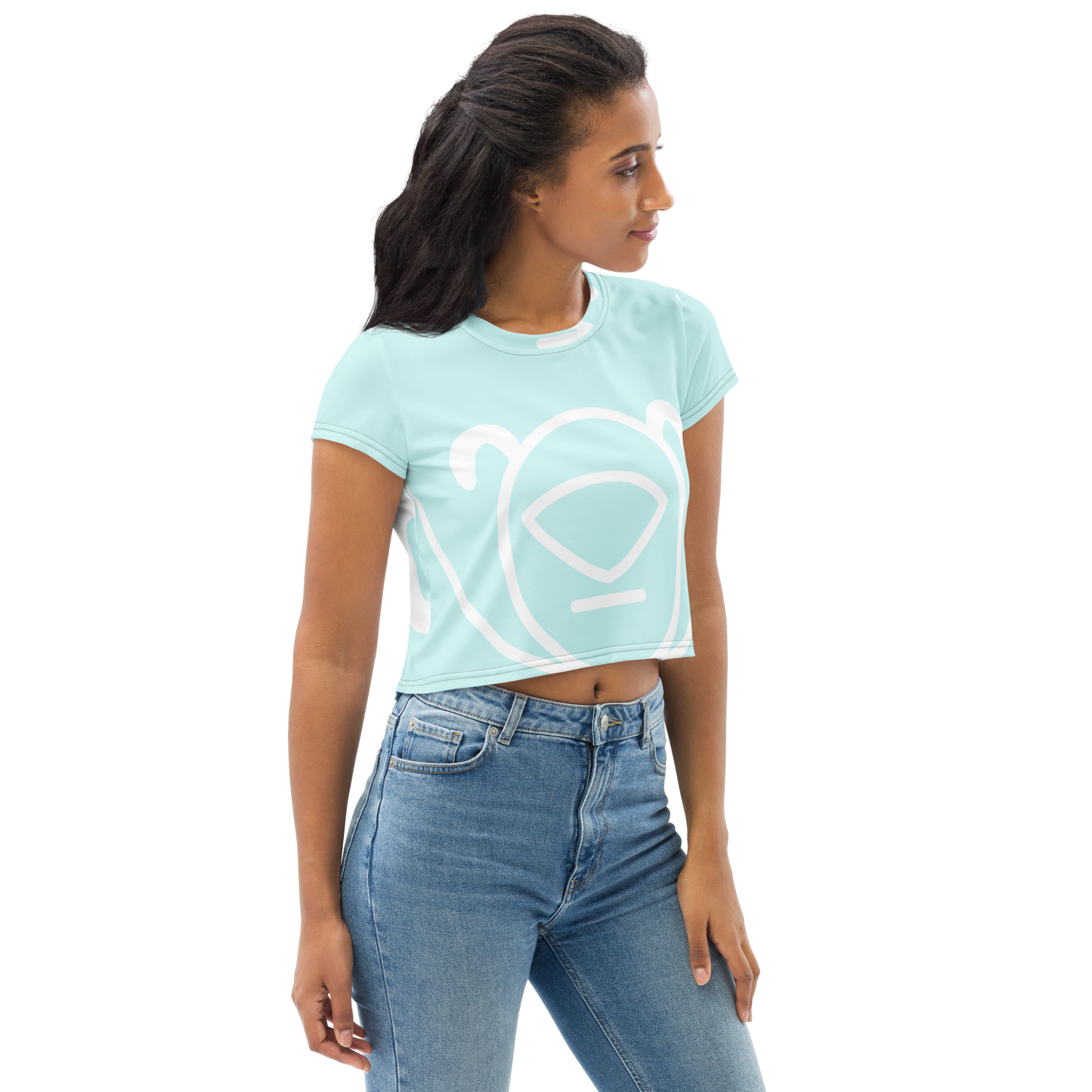 WeBearish Autism Acceptance Cropped T-shirt (Light Blue/White)