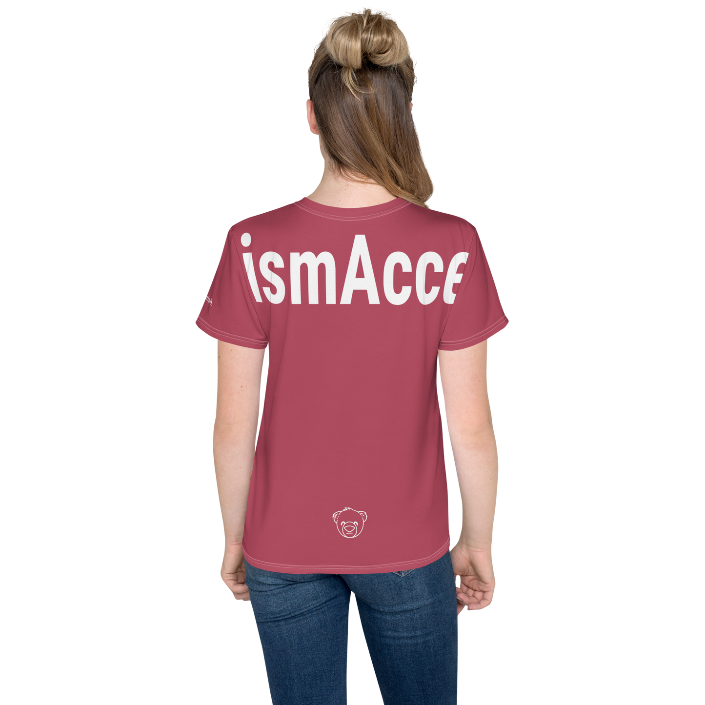 WeBearish Autism Acceptance Kid's T-shirt (Maroon/White)