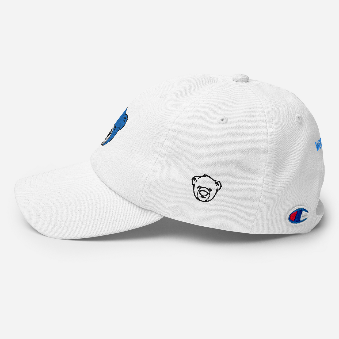 WeBearish Champion Embroidered Cap (White/Blue)