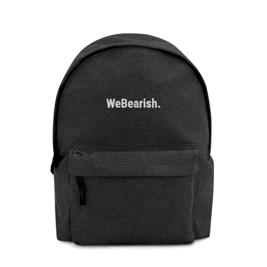 WeBearish Embroidered Backpack (Black/White)