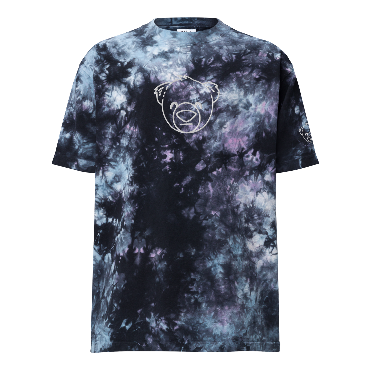 WeBearish Unisex Oversized Tie-Dye Embroidered T-Shirt