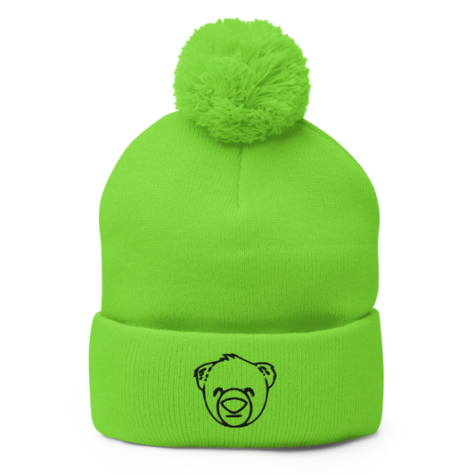 WeBearish Pom-Pom Beanie (Green/Black)