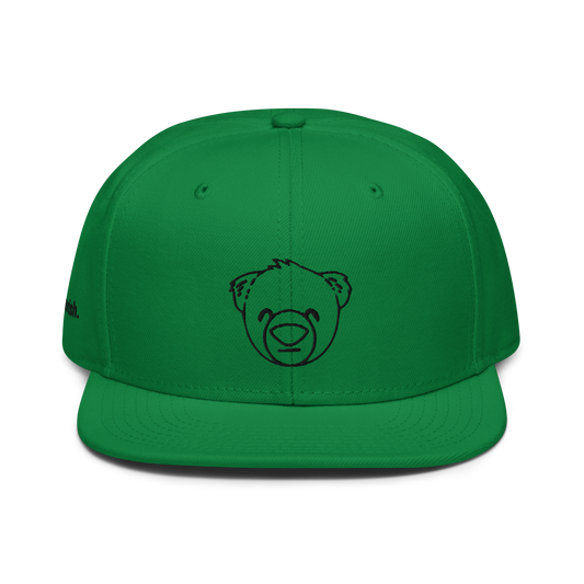 WeBearish Outline Snapback Cap (Green/Black)