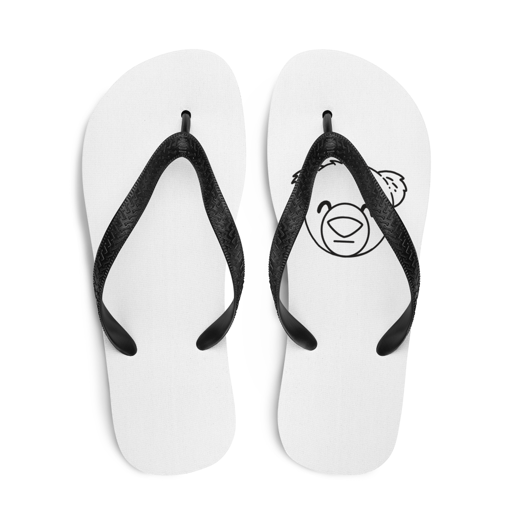 WeBearish Flip-Flops (White/Black)
