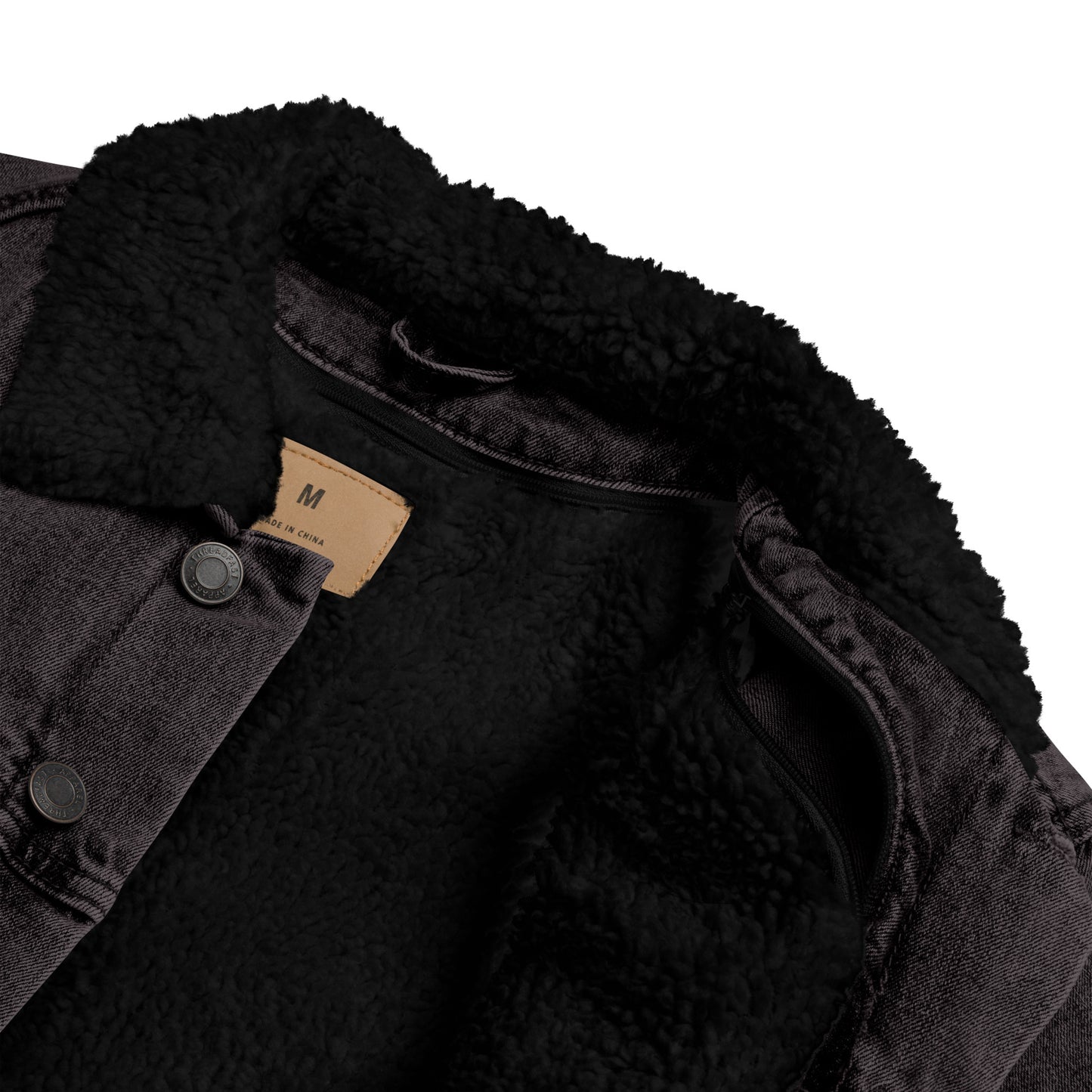 WeBearish Denim and Sherpa Jacket (Black/Red)