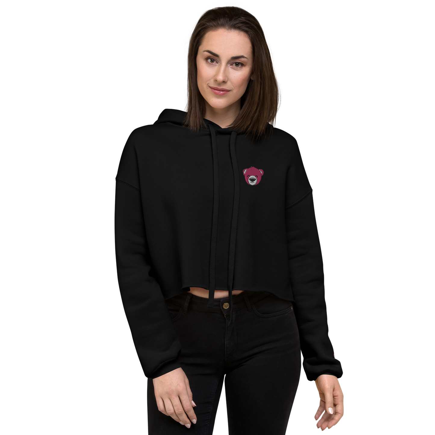 WeBearish Acceptance - Women's Cropped Hoodie (Black/Red)