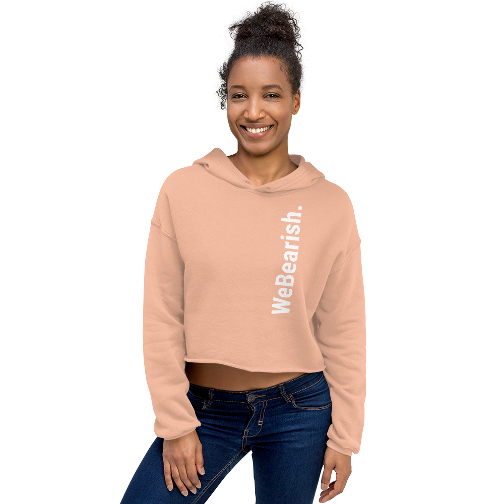 Women's Cropped Hoodie (Peach/White) - WeBearish Acceptance